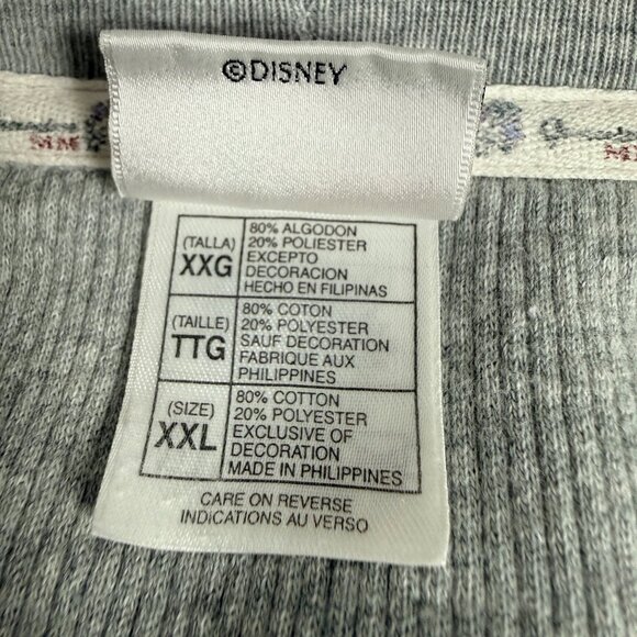 Disney Sweatshirt Womens XXL Gray Cotton Mickey Minnie Embroidery Loungewear - Picture 9 of 11